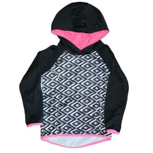 Danskin Black And Grey Geometric Pattern With Hot Pink
